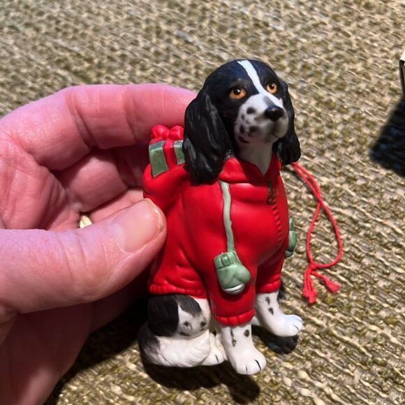 Vintage Schmid Gordon Fraser Dog Christmas Tree Ornaments. Spaniel - Picture 13 of 13